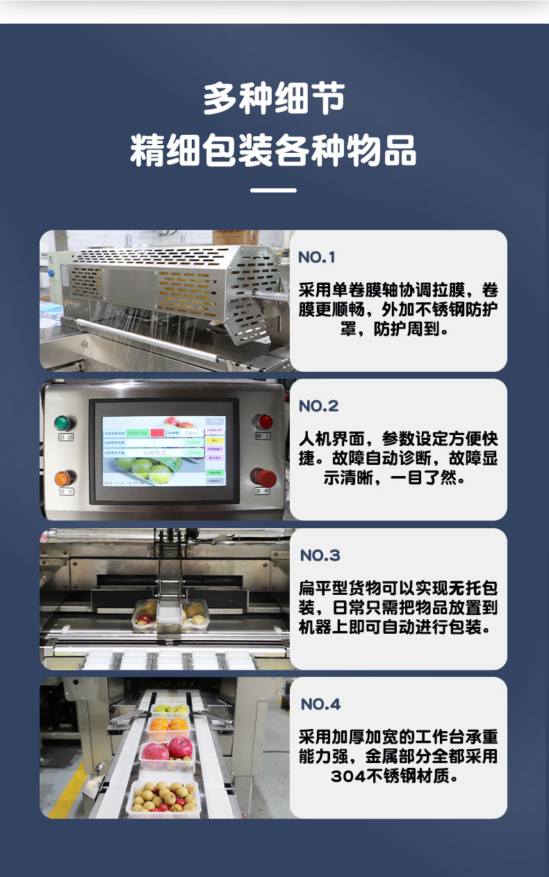 全自動保鮮膜包裝機 生鮮果蔬包裝機(圖1)